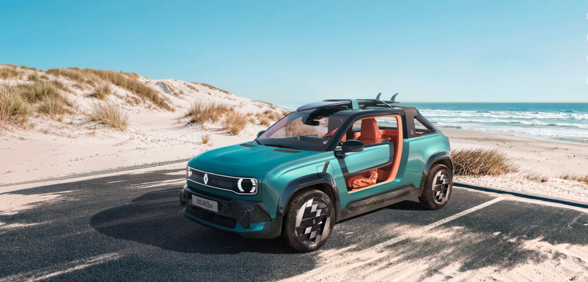 La Renault R4 JP4x4 Concept réinterprète l’esprit plage en version 100 % électrique à l’occasion de Roland Garros 2026.